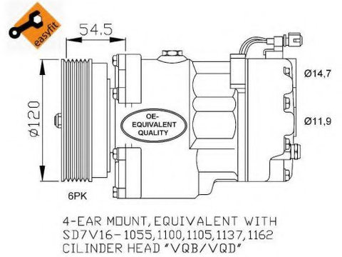 Compresor aer conditionat SEAT ALHAMBRA (7V8, 7V9) (1996 - 2010) NRF 32033