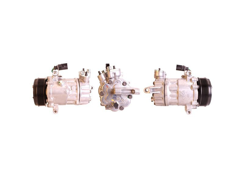 Compresor aer conditionat Skoda Fabia (5J), 2007-2015, Rapid (NH), 2012-, Roomster (5J), 2006-, motor 1.2 TDI, 55kw, diesel, 1.6, 77kw, benzina, rola curea 110 mm, 6 caneluri, tip Sanden: SD6V12