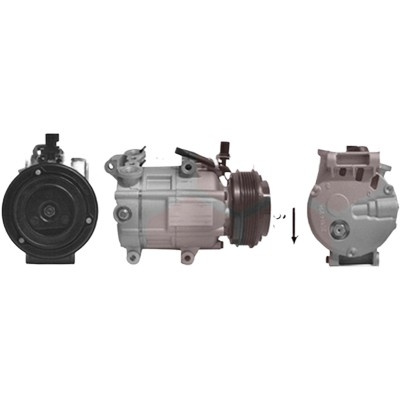 Compresor aer conditionat VOLVO V50 2003->2012, C30 2006->2012 pentru 1.8, perioada 2004 2005 2006 2007 2008 2009 2010 2011 2012 PIESA NOUA pana la an de fabricatie 09/2010, diametru admisie mm 14,5, Diametru evacuare mm 14,5, diametru fulie mm 109, 