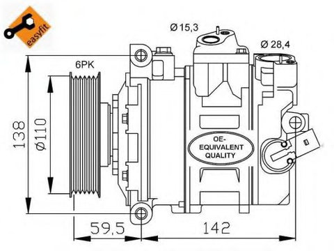 Compresor aer conditionat VW CADDY IV combi (Saab, SAJ) (2015 - 2016) NRF 32146