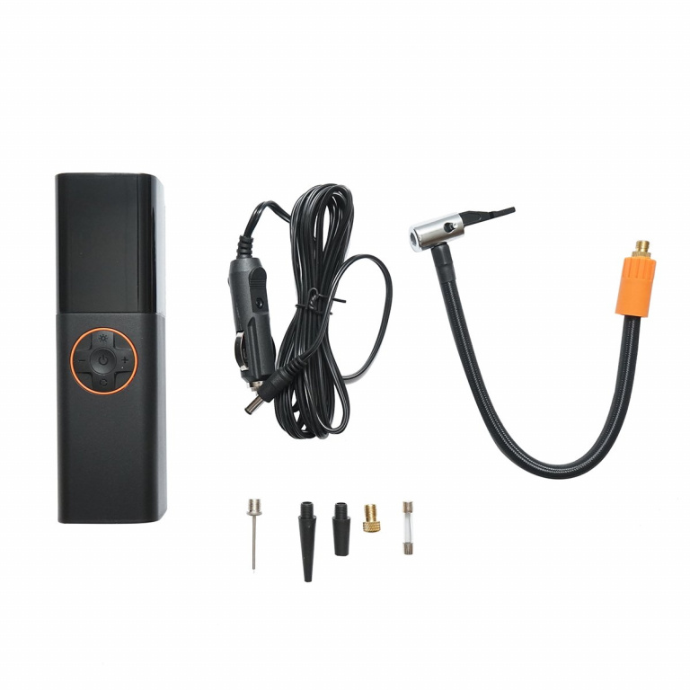 Compresor aer smart portabil digital LED 12V/70W, lanterna LED, functie setare oprire automata, accesorii incluse