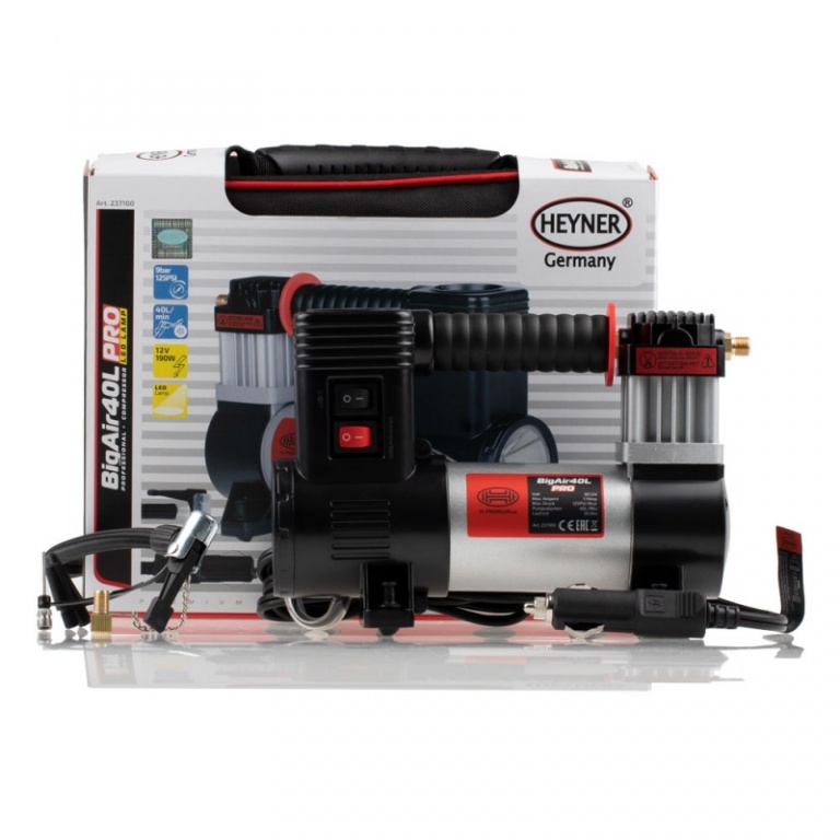 Compresor Auto Heyner Big Aer 40L Pro Premium Cu Lampa Led 12V 237 100
