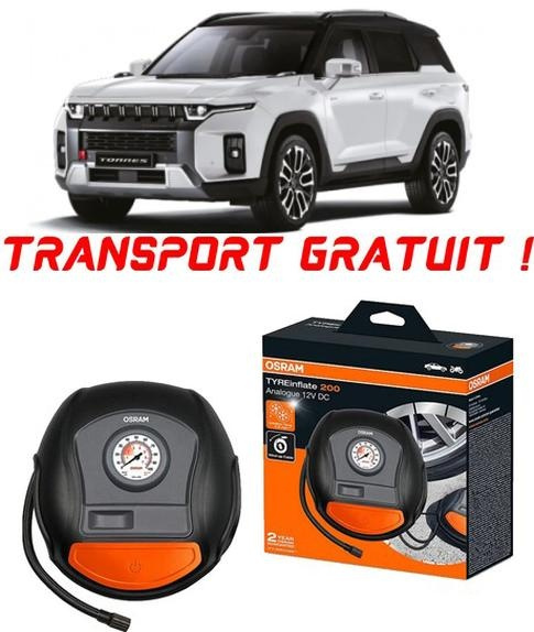 Compresor Auto Osram Tyreinflate 200 cu afisaj analogic 12V compatibil cu Ssang Yong TIVoli Facelift fabricat din 01.2020 - Prezent, Suv pentru umflat cauciucuri, anvelope, roti OTSK4-02549-958