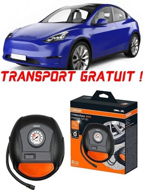 Compresor Auto Osram Tyreinflate 200 cu afisaj analogic 12V compatibil cu Tesla Model Y fabricat din 2021 - Prezent, Sedan pentru umflat cauciucuri, anvelope, roti OTSK4-02549-1000