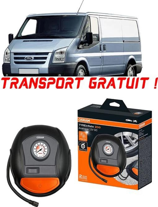 Compresor Auto Osram Tyreinflate 200 cu afisaj analogic 12V compatibil cu Ford Tourneo Connect II, Van, fabricat din 01.2014 - Prezent, 5 Locuri pentru umflat cauciucuri, anvelope, roti OTSK4-02549-107