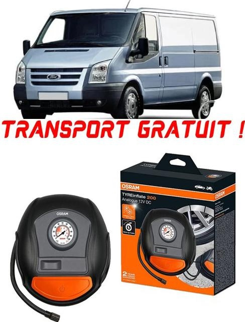 Compresor Auto Osram Tyreinflate 200 cu afisaj analogic 12V compatibil cu Ford Transit Connect I, Van, fabricat din 2002 - 2013, 2 Locuri pentru umflat cauciucuri, anvelope, roti OTSK4-02549-593