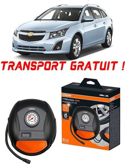 Compresor Auto Osram Tyreinflate 200 cu afisaj analogic 12V compatibil cu ChEVrolet Cruze, Combi, fabricat din 09.2012 - 2016 pentru umflat cauciucuri, anvelope, roti OTSK4-02549-679