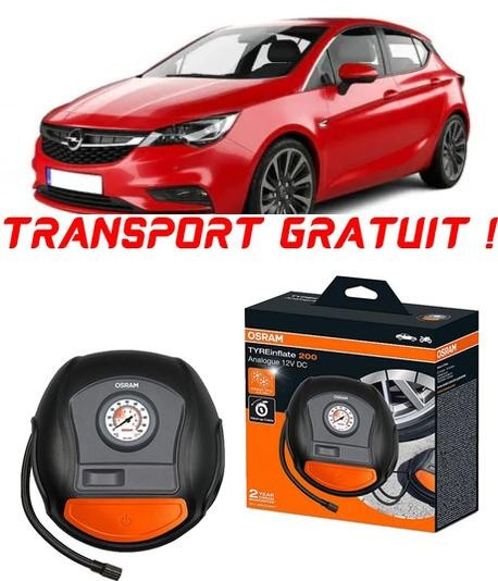 Compresor Auto Osram Tyreinflate 200 cu afisaj analogic 12V compatibil cu Opel Astra K Lux, Hatchback, fabricat din 11.2015 - Prezent, Covorasele fabricat din Spate Mai Mari pentru umflat cauciucuri, anvelope, roti OTSK4-02549-861