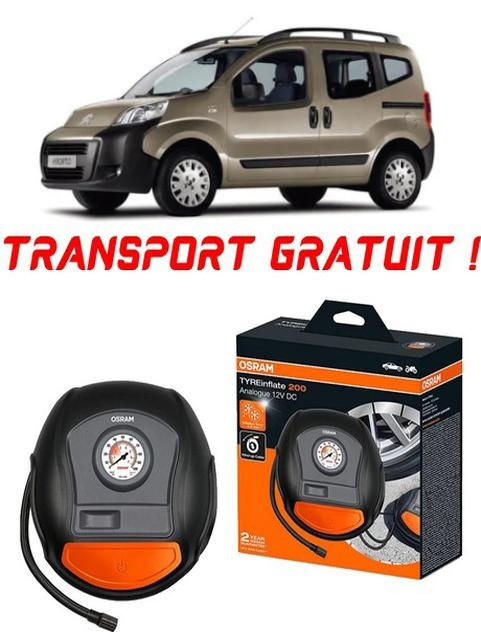 Compresor Auto Osram Tyreinflate 200 cu afisaj analogic 12V compatibil cu Citroen Nemo, Van, fabricat din 06.2008 - Prezent, 2 Locuri pentru umflat cauciucuri, anvelope, roti OTSK4-02549-299