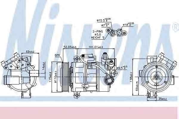 Compresor clima aer conditionat BMW 1 E87 NISSENS 