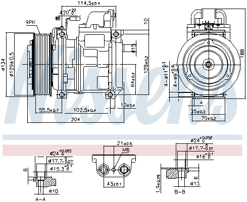 Compresor clima aer conditionat MERCEDES-BENZ ATEGO 2 Producator NISSENS 890023