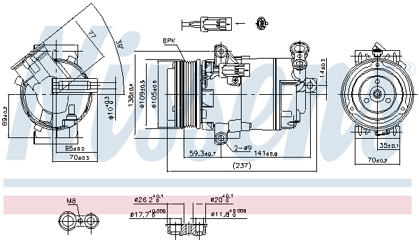 Compresor clima aer conditionat OPEL ASTRA H GTC L08 NISSENS 890006