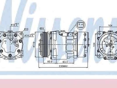 Compresor clima aer conditionat PEUGEOT 406 8B NISSENS 89032