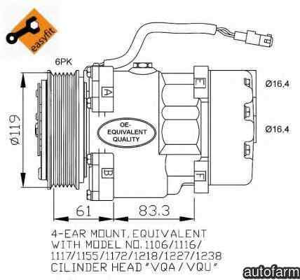 Compresor clima aer conditionat PEUGEOT 607 9D 9U NRF 32040