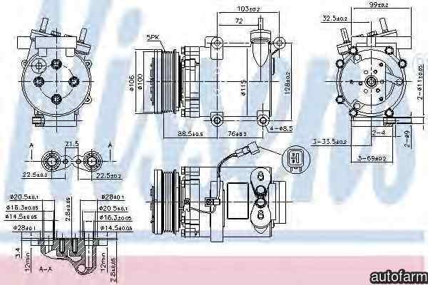 Compresor clima aer conditionat VOLVO V50 MW Producator NISSENS 89327