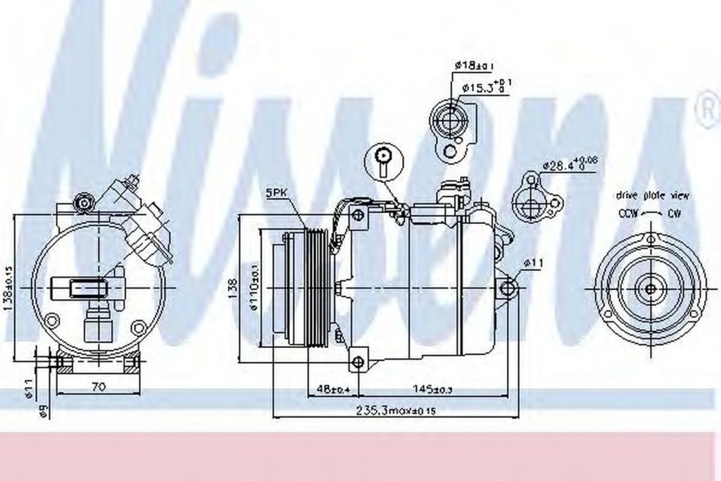 Compresor clima BMW 3 Touring E46 NISSENS 89034