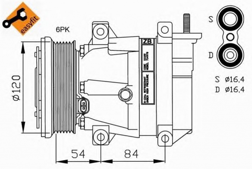 Compresor clima DAEWOO NUBIRA Wagon KLAN NRF 32220