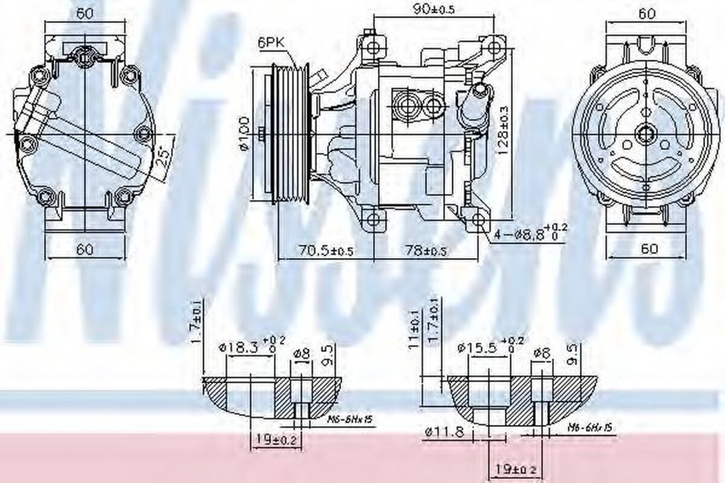 Compresor clima FIAT PANDA Van 169 NISSENS 89324
