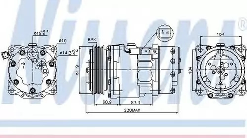Compresor clima FIAT SCUDO platou sasiu 272 270 NISSENS 89032 PieseDeTop
