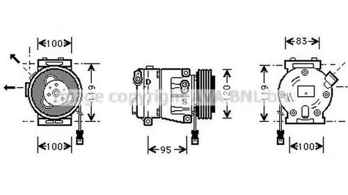 Compresor clima FIAT TIPO 160 AVA FTK050 PieseDeTop