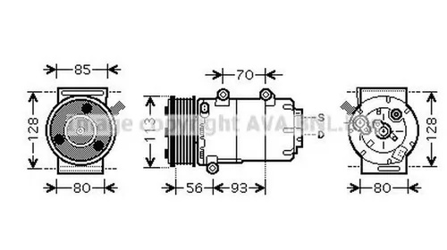 Compresor clima FORD MONDEO IV limuzina BA7 AVA FDK416 PieseDeTop