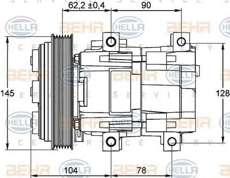 Compresor clima FORD TRANSIT bus E HELLA 8FK 351 113-361