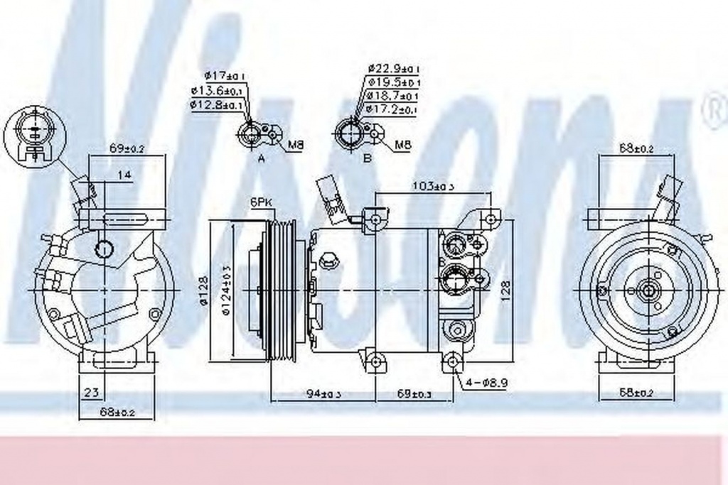 Compresor clima HYUNDAI i20 PB PBT NISSENS 890176