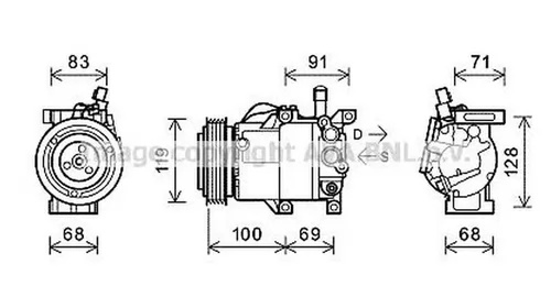 Compresor clima HYUNDAI ix20 JC AVA KK144 PieseDeTop