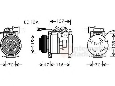 Compresor clima IVECO DAILY III platou sasiu VAN WEZEL 2800K076