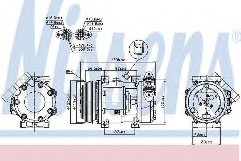 Compresor clima MAZDA 3 limuzina BK NISSENS 89336