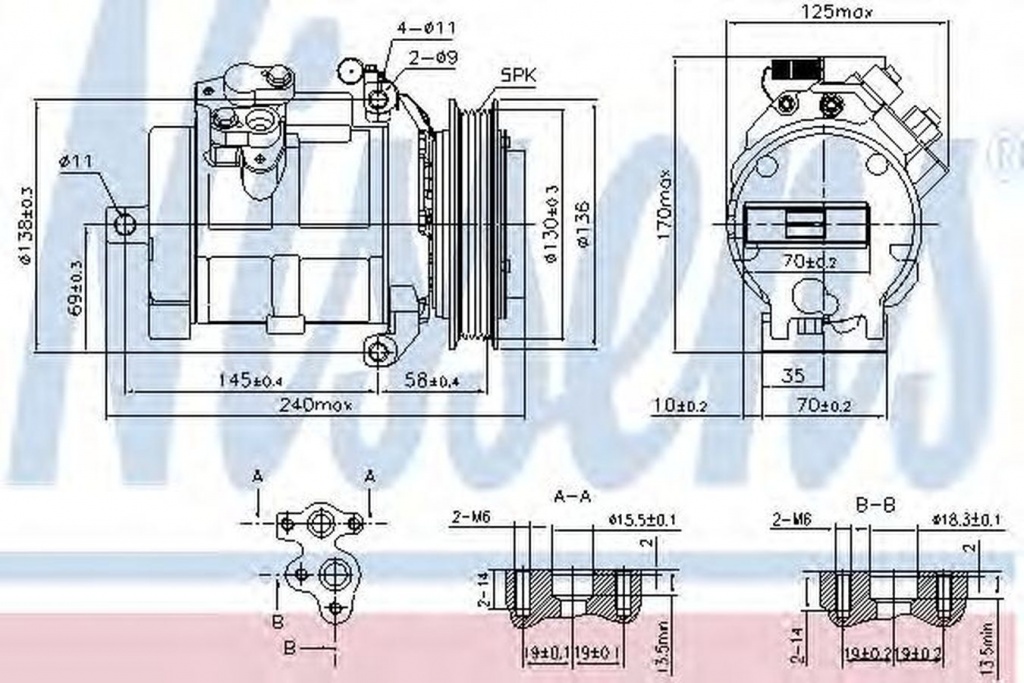 Compresor clima MERCEDES-BENZ SPRINTER 3-t platou sasiu 906 NISSENS 890049