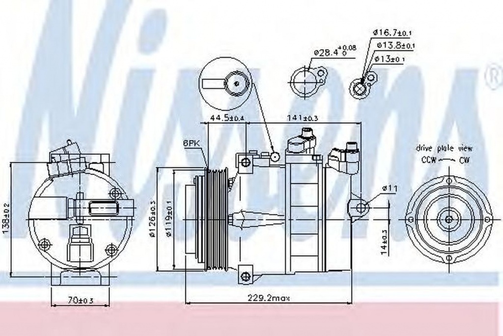 Compresor clima MERCEDES-BENZ SPRINTER 3-t platou sasiu 903 NISSENS 89022
