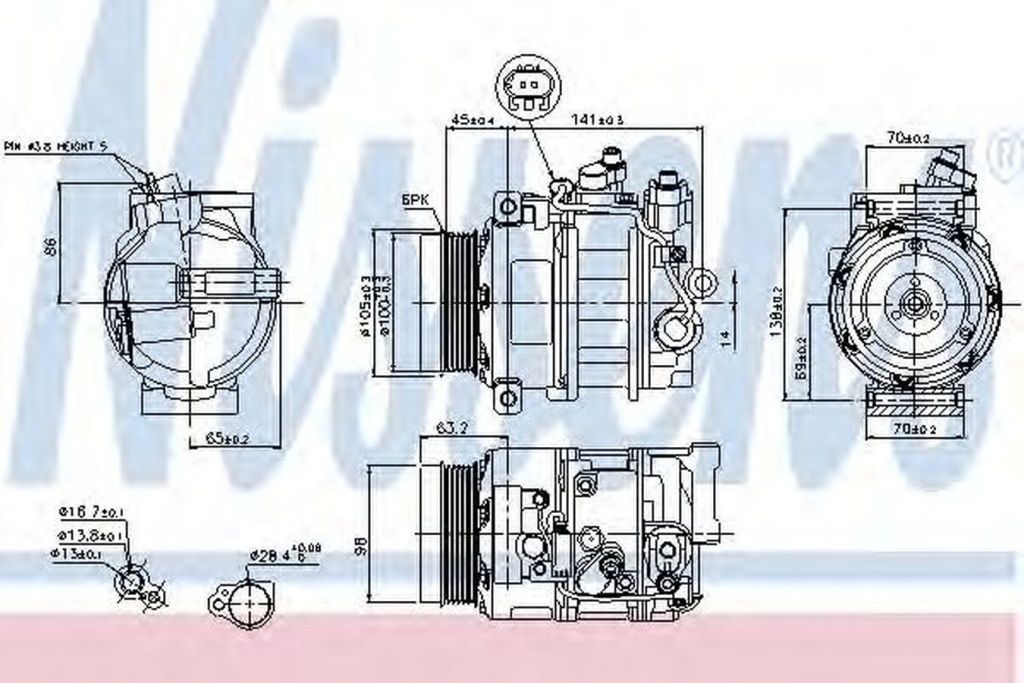Compresor clima MERCEDES-BENZ SPRINTER 4-t bus 904 NISSENS 89033