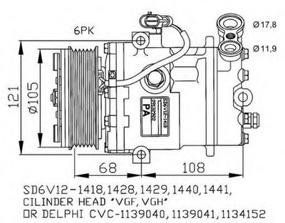 Compresor clima OPEL ASTRA G Cabriolet F67 NRF 321