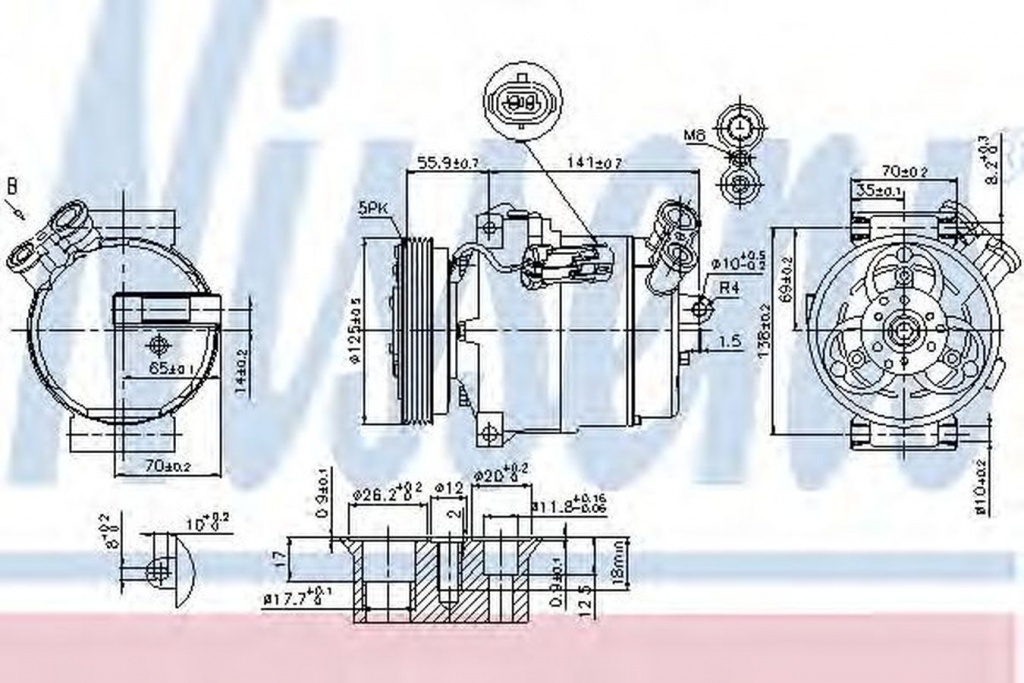 Compresor clima OPEL ZAFIRA A F75 NISSENS 89308