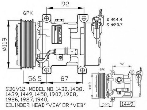 Compresor clima PEUGEOT 106 II 1 NRF 32227G