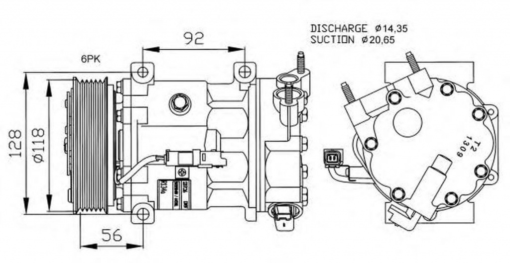 Compresor clima PEUGEOT 307 Break 3E NRF 32240G