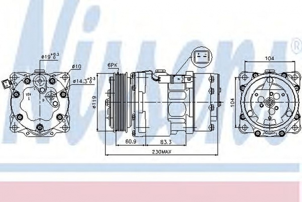 Compresor clima PEUGEOT 307 SW 3H NISSENS 89032