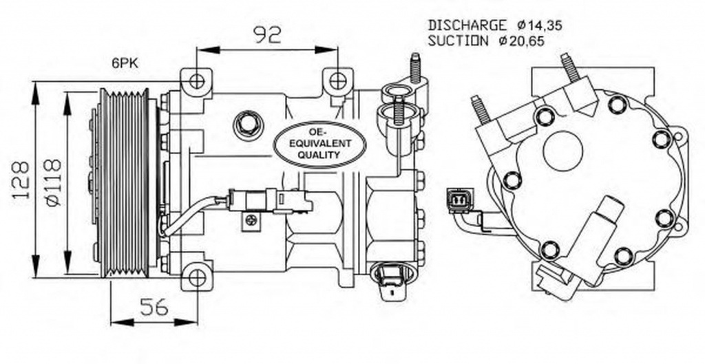 Compresor clima PEUGEOT 407 cupe 6C NRF 32240