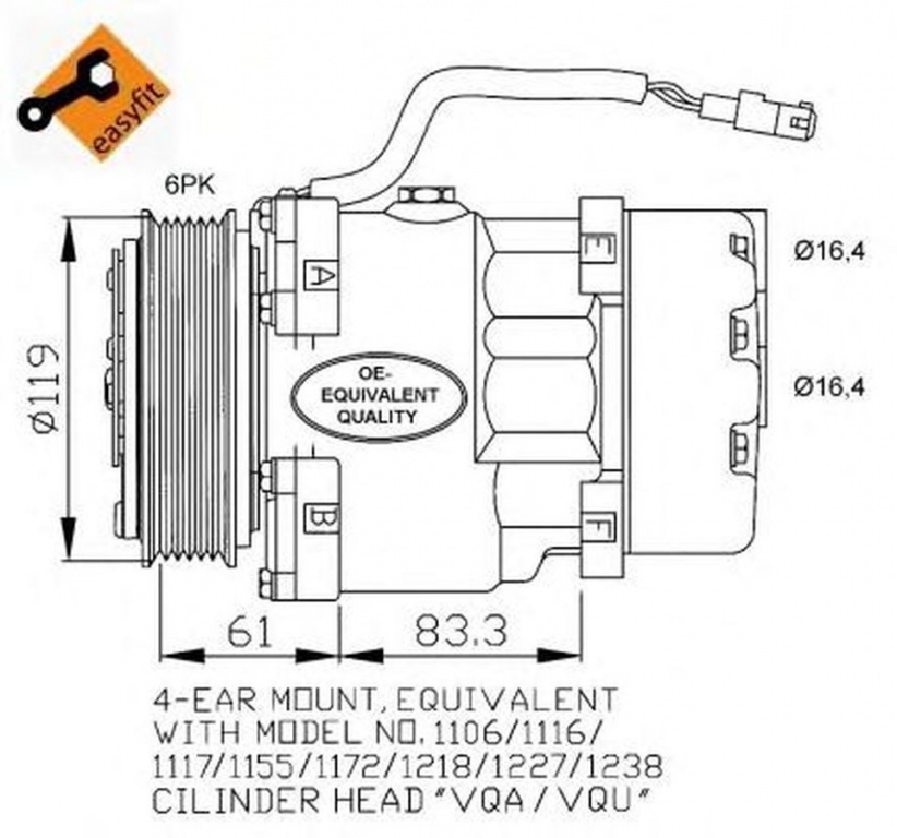 Compresor clima PEUGEOT BOXER caroserie 230L NRF 32040