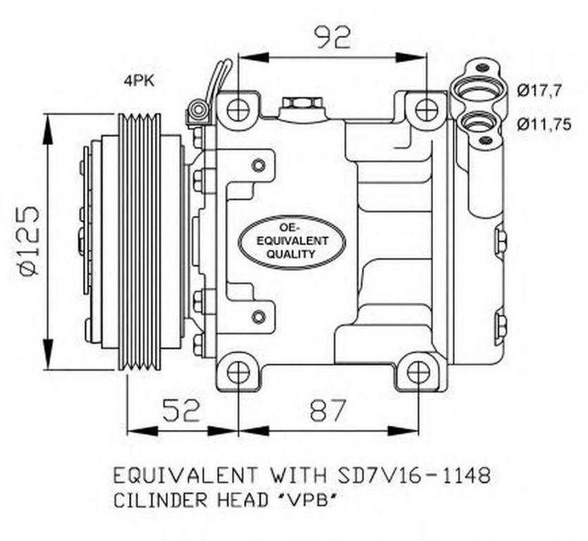 Compresor clima RENAULT CLIO II BB0 1 2 CB0 1 2 NRF 32743