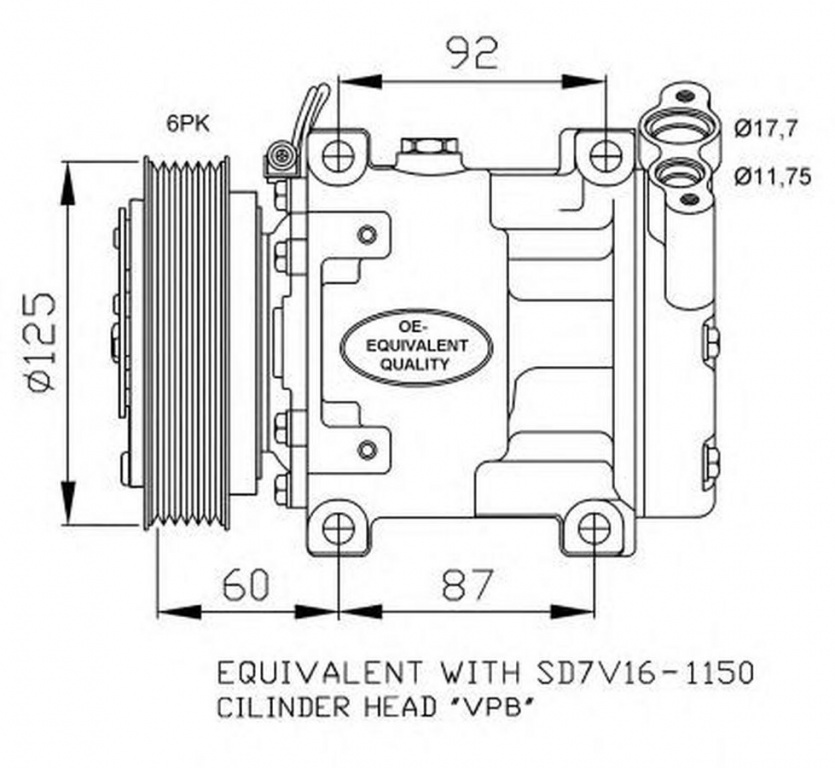 Compresor clima RENAULT CLIO II BB0 1 2 CB0 1 2 NRF 32747