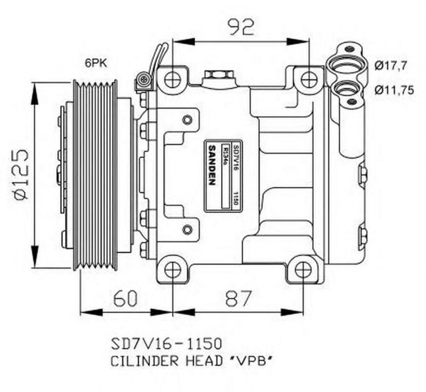 Compresor clima RENAULT KANGOO Express FC0 1 NRF 32747G