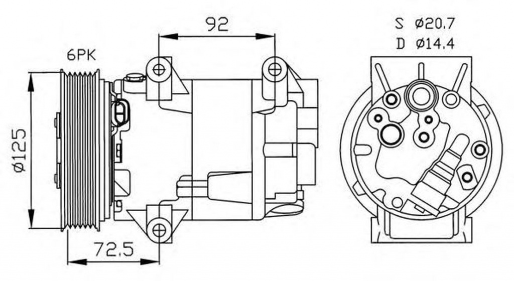 Compresor clima RENAULT MEGANE II Coup-Cabriolet EM0 1 NRF 32208G