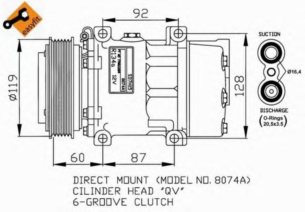 Compresor clima RENAULT TRAFIC II platou sasiu EL NRF 32170G