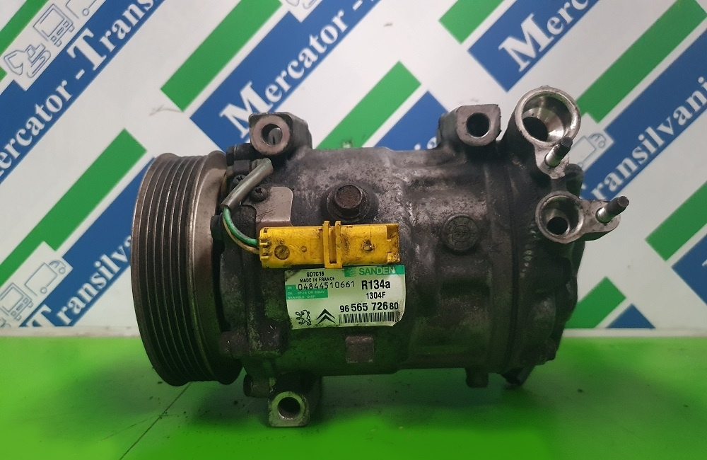 Compresor clima Sanden SD7C16 / 96 565 726 80, Peugeot 407 HDI, Euro 4, 82 KW, 1.6 HDI, Klimakompressor, Climate compresor, Klímakompresszor