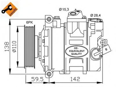 Compresor clima SEAT IBIZA V ST 6J8 6P8 NRF 32146