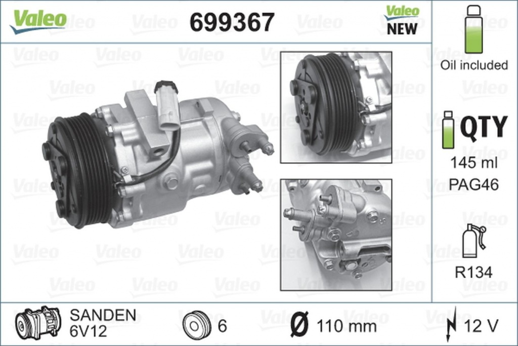 Compresor clima SUZUKI IGNIS II VALEO 699367 PieseDeTop