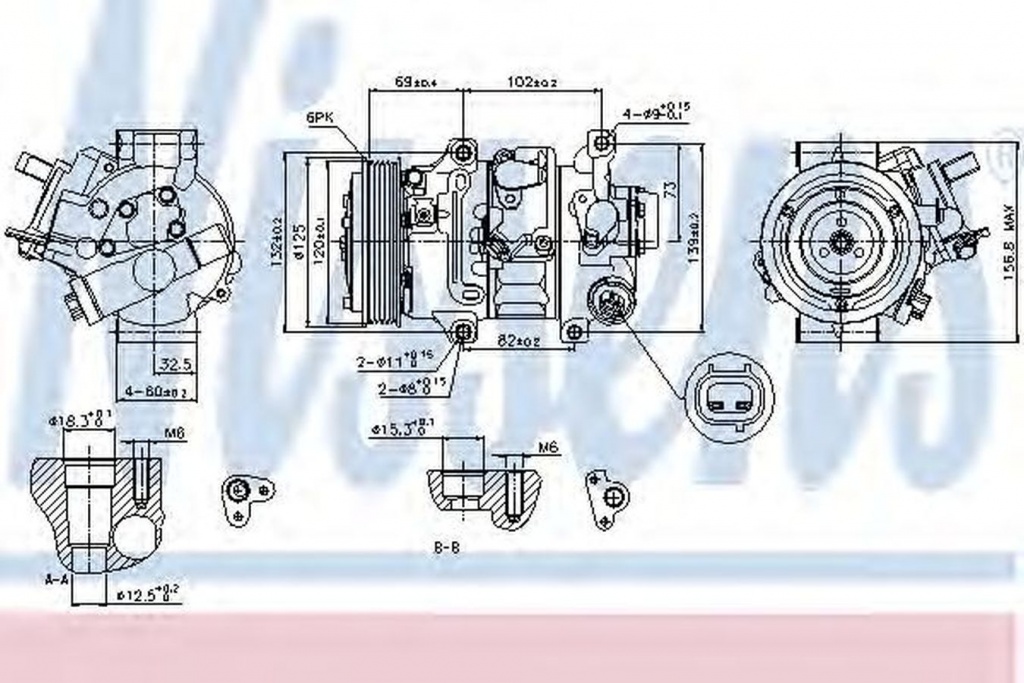 Compresor clima TOYOTA AURIS NRE15 ZZE15 ADE15 ZRE15 NDE15 NISSENS 89314