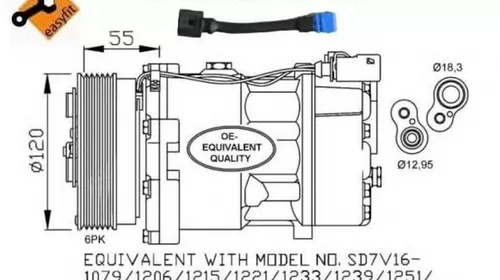 Compresor clima VW CADDY II pick-up 9U7 NRF 32064 